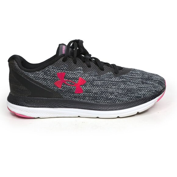 Under Armour Charged Impulse 2 Knit Running Shoe Sneaker Gym Outdoors Black Pink - Picture 2 of 10